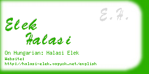 elek halasi business card